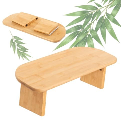 M.J COMFY-LIFE Folding Bamboo Meditation Bench Portable Zen Stool Lightweight Kneeling Prayer Stool Sitting Stool Meditation Seat Outdoor Camping Stool Foldable Stool for Yoga Travel Home Use