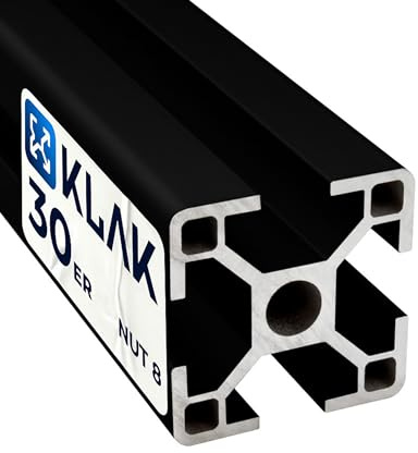 KLAK - Aluprofil 3m System-, Montage-, Konstruktionsprofil Nut 8 30x30 schwarz
