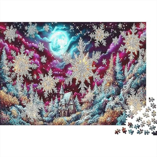 Snowy Forest Night 1000 Piece Jigsaw Puzzle for Adults Paper Puzzle Winter Scene 70x50cm/1000pcs