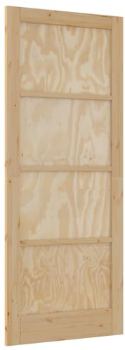 Yisssmeng Puerta corredera de madera natural, 86 x 211 cm, puerta interior de granero