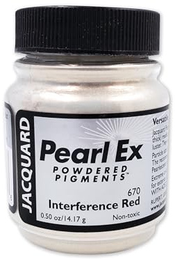 Jacquard Pearl Ex Pigment Powder 0.5 oz Interference Red - Loose Mica Powder for Epoxy Resin, Watercolors, Calligraphy Ink & Clay - Epoxy Pigment Powder - Epoxy Resin Color