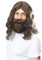 Bristol Novelty Jesus Perücke und Bart-Set in Hippystil BW581, braun, eine Größe