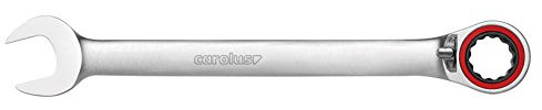 CAROLUS Maul-Ringratschenschlüssel 19 mm, 15 Grad abgewinkelt, umschaltbar, 1 Stück, 1710.0190