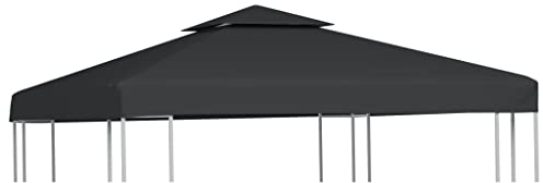 vidaXL Toldo de Cenador de Repuesto Tela Gris Oscuro 3x3 m Techo de Pérgola