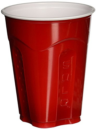 Solo vaso, cuadrado, aprox. 45 ml, color rojo, 72 unidades
