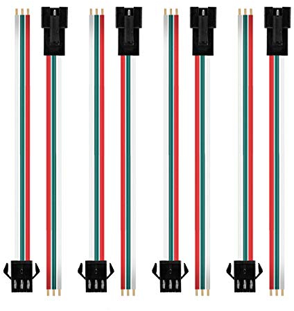 BTF-LIGHTING JST SM 3 Pin Stecker Verbindungsstecker For WS2812B WS2811 WS2812 LED-Streifen weiblich männlich Stecker 15cm Kabel 10 Paare