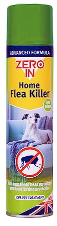 Zero In Home Flea Killer Treatment – 300 ml Aerosol, Off-Pet Treatment Controls Fleas and Larvae in the Home, Preventing Reinfestations. Ready-To-Use. Treats Bedding, Carpets and Soft Furnishings