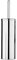 Premier Housewares Toilet Brush & Holder | Chrome Metal Toilet Set | Attached Lid Cleaner | Free Standing Loo Reflective with White Bristles