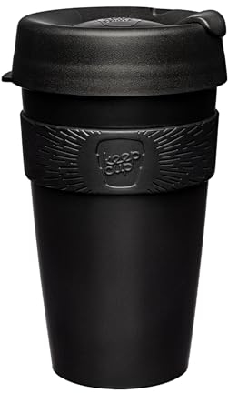 KeepCup Original, Lightweight Reusable Coffee Cup with Splashproof Sipper Lid - 16oz/454ml - Black