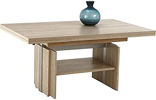 Hela Tische, Couchtisch Wohnzimmertisch Jerome, Holzwerkstoff melaminbeschichtet, Sonoma Eiche, ausziehbar 110-177cm, höhenverstellbar mit Lift 53-69cm