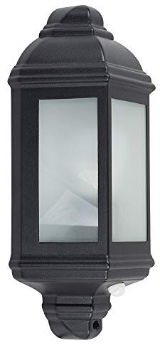 MiniSun | Traditional Black Aluminium PIR Motion Sensor Wall Lantern | Outdoor Wall Lights, Home Décor & Improvement Essential | Includes 4W LED Bulb [3000K Warm White] | Mains Wired