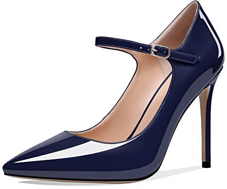 Elashe Damen High Heels Pumps Bequem | Riemchen 10cm Stilettos | Mary Jane High Heel Pumps