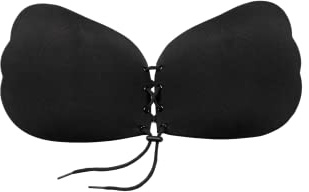 Bye Bra Lace-It Bra, Adhesive Bra, Push-up Bra, Self-Adhesive Bra, Sticky Bra, Strapless and Backless Bra, Cup A-E, Beige/Black/White (UK, Cup & Band, A, Standard, Black)