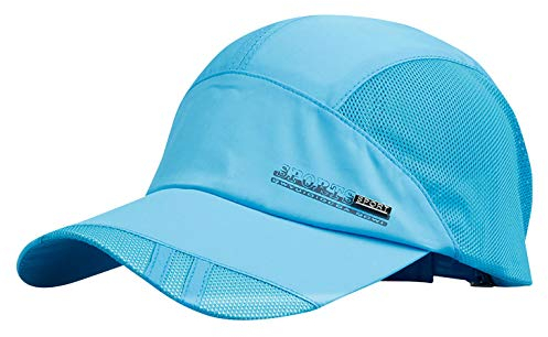 AIEOE Atmungsaktive Kappe Outdoor Kappe Leicht und Schnelltrocknend Basecap Baseball Cap - Hellblau