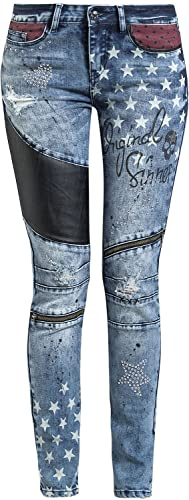 Rock Rebel by EMP Damen Blaue Jeans mit Patches W28L32