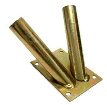 Armar Trading LTD Galvanised Metal Flag Double Pole Holder 23mm / 45 Degree Heavy Duty Wall Mount Bracket 2 FlagPole