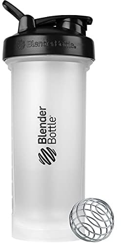 BlenderBottle Classic V2 Shaker Bottle Perfect for Protein Shakes and Pre Workout, 45-Ounce, Clear/Black