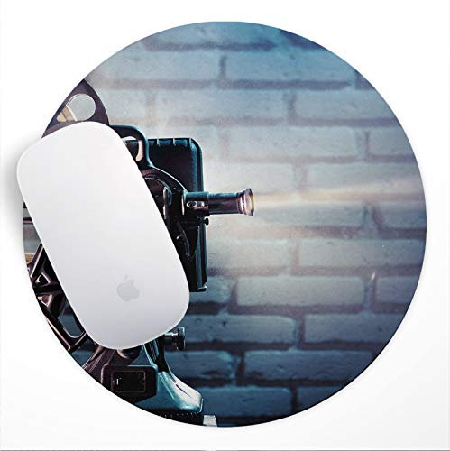 WhatsOnYourWall Round Mouse Mat | Mouse Pad | Gaming Mouse Mat | Computer Mouse Pad | Desk Mouse Mat | PC Mouse Mat | Mouse Pad Gaming | Small Mouse Mat | Round Mouse Pad | Film Projector Retro