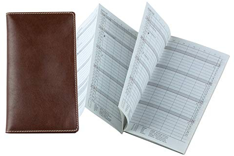 DELMON VARONE - Personalisierbarer Faltkalender 2025 + 2026 DIN A6 Anilin Vintage Leder braun - Organizer Terminplaner (1 Monat 2 Seiten) Lederhülle - Termin Kalender Monatsübersicht & Adressenheft