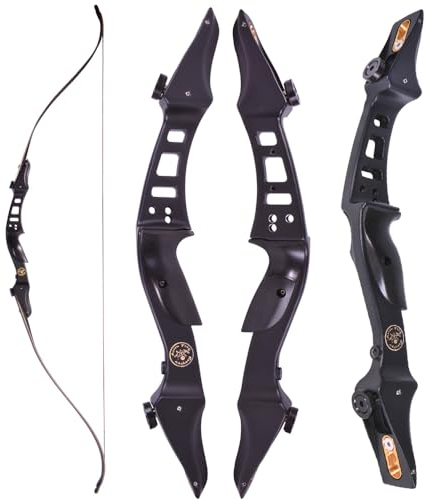 AMEYXGS 60” Bogenschießen Takedown Recurve Bogen und Pfeil Set 20-50 lbs Langbogen ILF Bogen Gliedmaßen Sportbogen Jagdbogen Außenaufnahmen Ziel Übung Rechtshänder (Bögen, 25lbs)