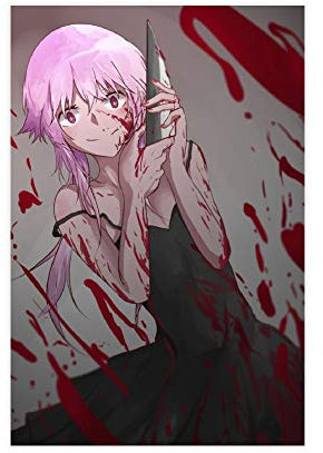 Anime Yuno Gasai The Future Diary Leinwand-Poster, Wandkunst, Dekordruck, Gemälde für Wohnzimmer, Schlafzimmer, Dekoration, 40 x 60 cm, ohne Rahmen