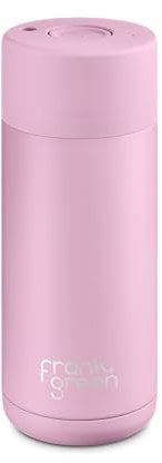 frank green Insulated Travel Mug for Cold Or Hot Drinks - 475ml/16oz Reusable Coffee Cup with Push-Button Lid, Ceramic Lined, Triple Wall Vacuum - Purple Lilac Haze by frank green