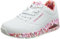 Skechers Uno Loving Love, Scarpe da ginnastica Donna, Bianco White Durabuck Red Mesh Trim, 39 EU