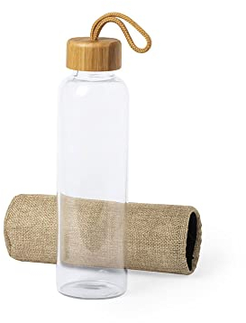 Trinkflasche Highlight Kasfol! Stylische und nachhaltige Flasche! 500ml mit aufschraubbarem Bambusdecke und Hülle