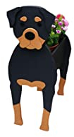 HTDZDX Dog Planter Plant Pots, Cute Animal Shaped Cartoon Flower Planter, Unique Dog Design Garden Plant Pots,Planters for Outdoor,Garden,Patio Decoration,Rottweiler,35 * 20 * 22cm