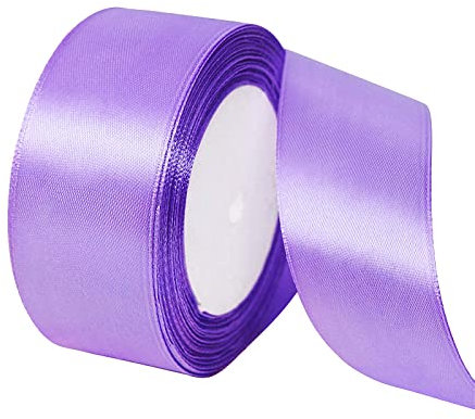 POPOYU Nastro di Raso, 40mm x 23 Metri Nastro Viola Medio Satinato per Artigianato Natale Decorazioni, Adatto per Confezionare Regali, Feste di Compleanno, Matrimoni, Abbellire e Tanti Altri