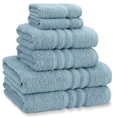 Catherine Lansfield Zero Twist Cotton 6 Piece Towel Bale Set Blue