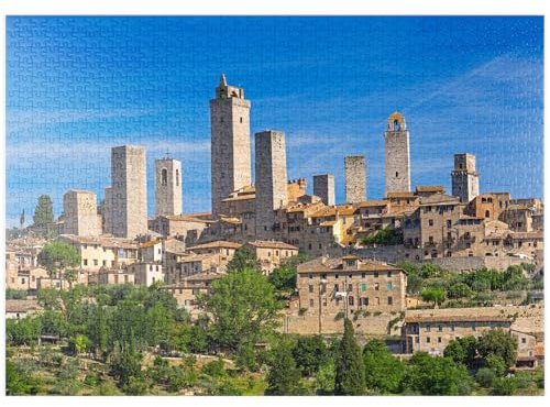MyPuzzle Geschlechtertürme von San Gimignano, Provinz Siena, Toskana - Premium 1000 Teile Puzzle - MyPuzzle Sonderkollektion von Puzzle Galaxy