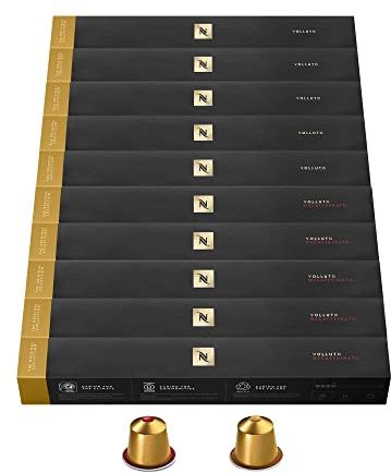 Nespresso Original Cápsulas de Café Volluto, 100 Cápsulas (50 Normal y 50 Descafeinado) para Máquina de Café, Cafetera, Tueste Ligero, Mezcla Dulce y Afrutada