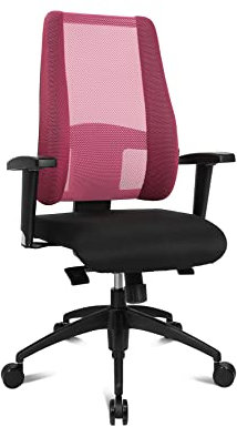Topstar LT20BTW501 Bürostuhl Lady Sitness Deluxe inklusiv höhenverstellbare Armlehnen (schw/schw.-pink)