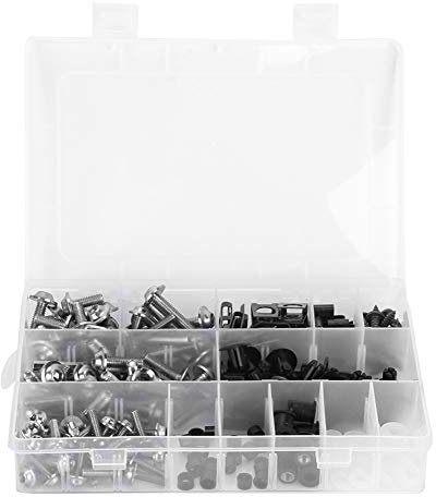223 Teiliges Universal Motorrad Verkleidungsschrauben Kit, M5 M6 Motorrad Windschutzscheiben Schrauben, Befestigungselemente, Unterlegscheiben, Muttern, Schrauben, Sortiments Kit(Silber)