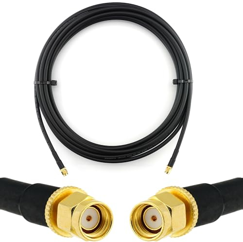 12m RP-SMA Stecker auf RP-SMA Stecker Koaxialkabel — 12 Meter Verlustarmes HF-240 (LMR 240 Äquivalent) Antennenkabel 50ohm Verlängerungskabel — für WiFi Router Antenne Wireless RF WLAN Radio Modem