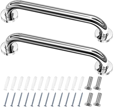 Fousenuk 2 Stück Haltegriffe Für Senioren, Edelstahl 30cm Dusche Badewannengriff, Bad Wannengriff, Badewannen Badezimmer Haltegriff Duschgriffe für Wandmontage wc Bad Rutschfest, Sicherheitsgriff