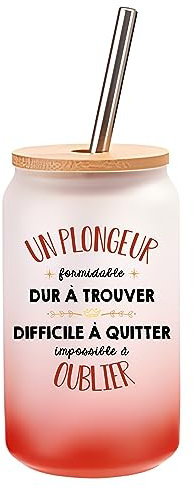 Planetee Verre Cocktail Un Plongeur Formidable | Idée Cadeau Verre à Eau avec Paille