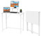 PIPIPOXER Escritorio Plegable 80 x 45 x 75 cm Con Estante Para Monitor, Mesa de Ordenador, Mesa de Oficina, Color Blanco