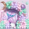 Kit Arche Ballons Sirène, 120 Pcs Ballons en Latex Violet Rose Sarcelle Avec Coquille Queue Sirène Ballons en Feuille D'étoile Rose pour Anniversaire Filles Décoration Fête à Thème Océan Sirène