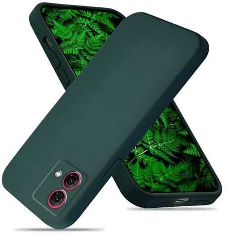 MOJIA Silicone Case for Motorola Moto G84 5G, Ultra Slim Soft Liquid Silicone Shockproof [Anti-oil and anti-fingerprint] Phone Case Cover with Anti-Scratch Microfiber Lining. Dark Green