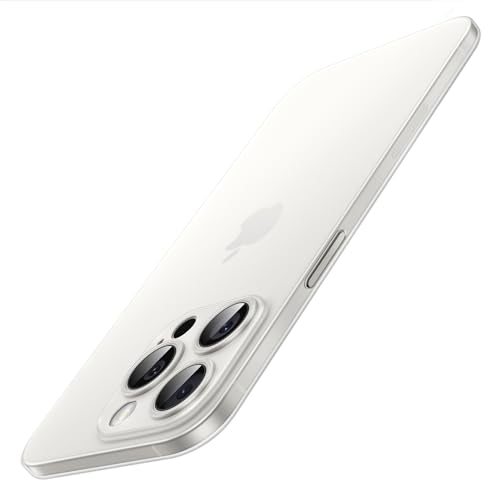 JETech Ultra Dünn Hülle für iPhone 15 Pro 6,1 Zoll, Kameraobjektivabdeckung, Leicht Matt Finish PP Hard Minimalistisch Hülle, Unterstützt Kabelloses Laden (Translucent)