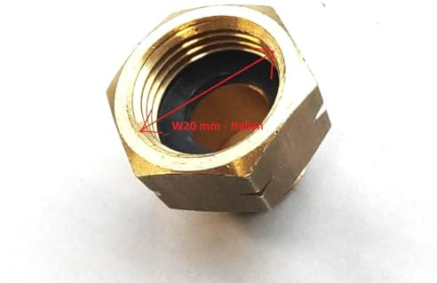 ZaTeChS Adapter zum Anschluss von Schläuchen und Reglern für Gas mit europäischem Standard 21,8 mit Standard für italienische W20 mm Flasche