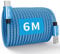 JALIXI Cable USB C 6M Carga Rapida, Cable Tipo C Extralargo de Nailon para Mando PS5, para iPhone 16/15, Samsung Galaxy S24 S23 A55, Tab A8 A9, Pixel, Azul