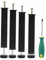 SOSALUK Pied de Lit 25 cm à Visser 4 Pcs Pied Sommier à Lattes Réglable Pieds Metallique Noir Métal Support de Lit Pied de Meuble