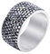 Mesnt Verlobungsring Silber, Edelstahl 12MM Breite voll kubischer Zirkonia eingebettet Versprechen Ring für Herren Silber Hell Schwarz, Größe 62 (19.7)