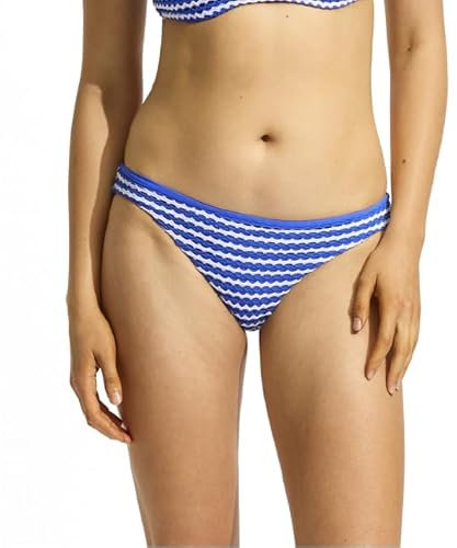 Seafolly Damen Hipster Full Coverage Bottom Swimsuit Bikini-Unterteile, Azurblau mit Netz-Effekt, 4