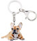 NEWEI Cute Acryl Französische Bulldogge Schlüsselanhänger Hunde Taschenanhänger für Damen und Mädchen (Französische Bulldogge A)
