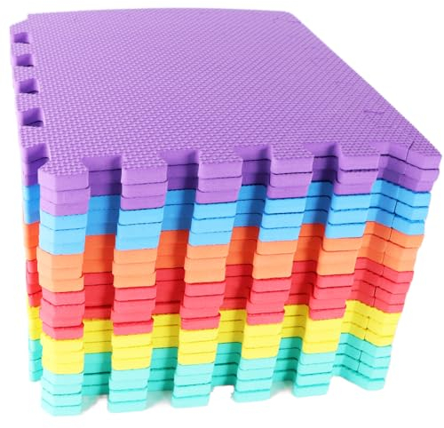 Faxatuo Exercise Mats, 20pcs Gym Flooring Mat, Foam Exercise Mats, Interlocking Puzzle EVA Floor Tiles, Exercise Equipment Mats For Home Workout