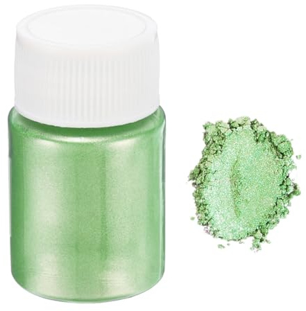 QUARKZMAN 0.53 Oz/0,5 Oz Polvo de Mica Polvo de Pigmento de Resina Epoxi Natural para Resina de Fundición Pintura de Coche Tintes Artes y Manualidades de Bricolaje Verde Claro